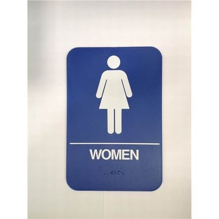 DON-JO Women's ADA Blue Bathroom Sign HS907004